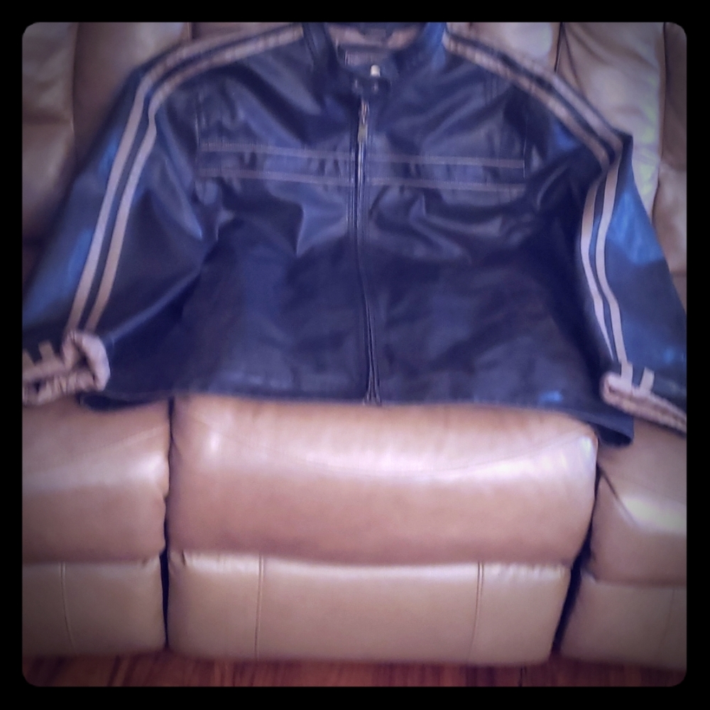 Brown and Tan 3XLT Leather Jacket